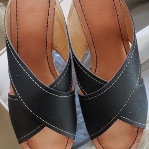 Sonoma Black Wedge Heel Sandals